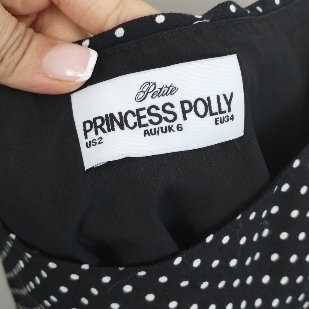 Princess Polly Cabernet Asymmetrical Polka Dots Set Petite 2 - Picture 5 of 6
